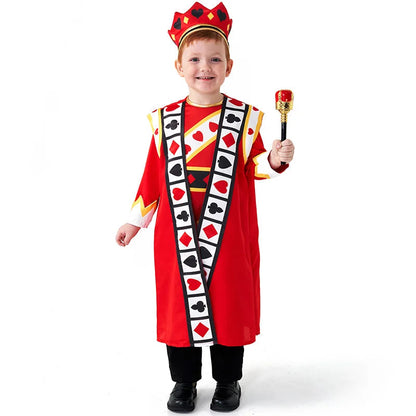 Children's Fairy Tale Role-play Show Halloween Costume Poker Red King Set Good Vibrations
