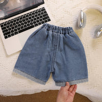 2025 New Boys Clothing Sets Handsome Summer Suit with Round Neck Short Sleeve Casual Two-Piece Set for Kids Good Vibrations