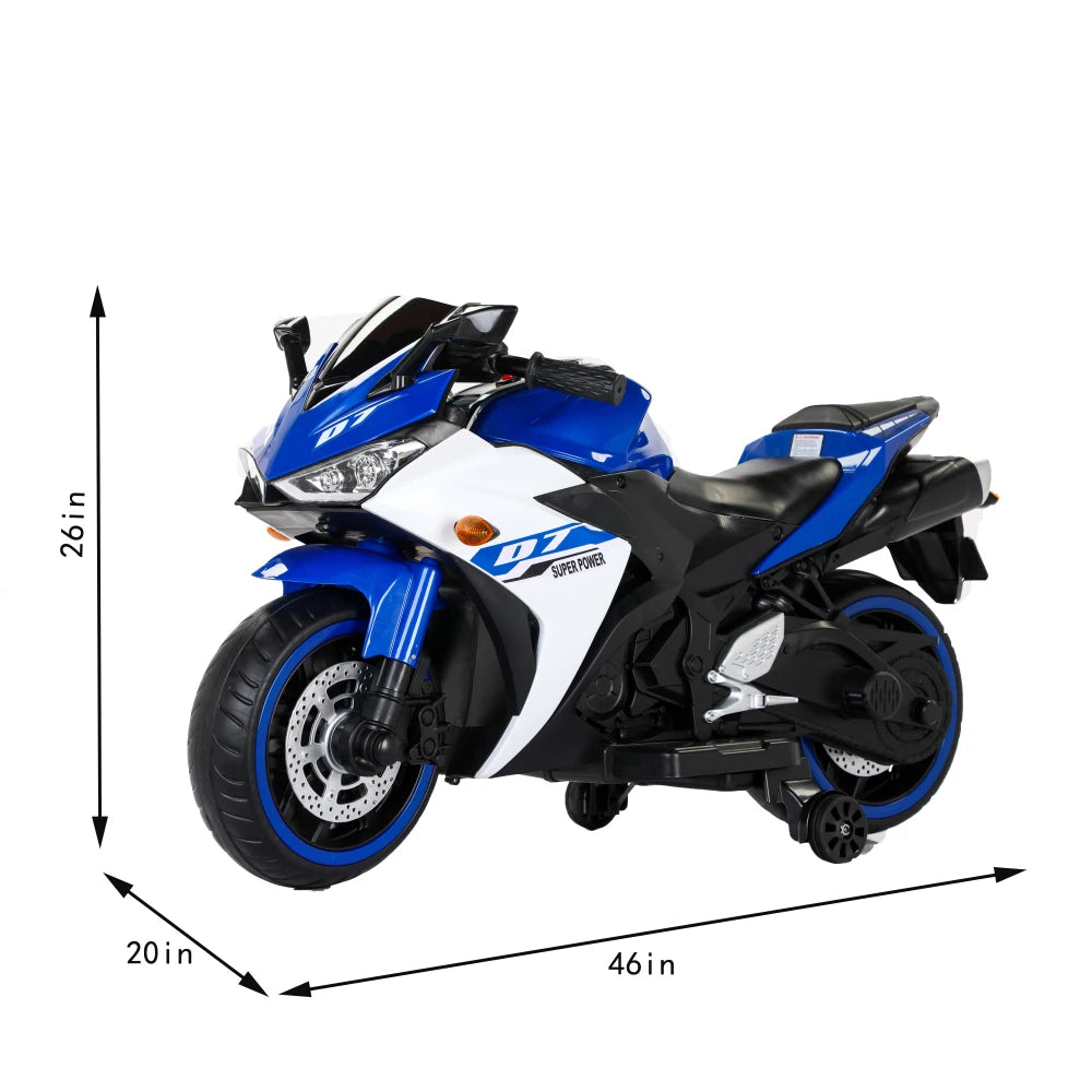 12 V Kids toys motorcycle/Kids electric car for Boys Girls with Training Wheels/manual throttle/ drive by hand/Lighting  wheels Good Vibrations