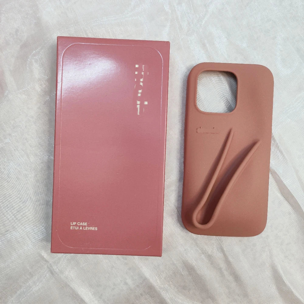 1:1 Top Quality Rhod Portable Lip Gloss Holder Case for iPhone 15 16 Pro Max 14 13 12 11 Lipstick Soft Silicone Lip Balm Cover Good Vibrations