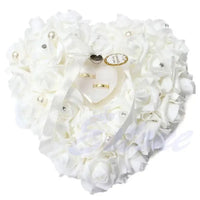 1Pcs Heart-shape Rose Flowers Ring Box Romantic Wedding Jewelry Case Ring Bearer Pillow Cushion Holder Valentine's Day Gift Good Vibrations