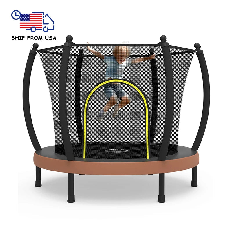 Zoshine 60" Indoor Baby Trampoline, Multi Color Mini Design Save Space,  Inside Safe Enclosure Net with Bounce Jumping Mat Good Vibrations