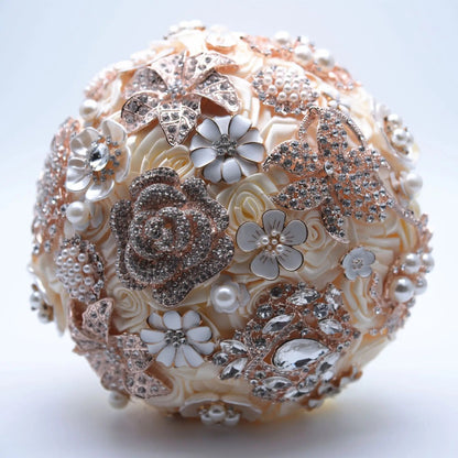 2025 new European and American Rhinestone Bride Holding Flowers Wedding Supplies Good Vibrations