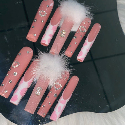 High Quality Multiply Designs 3D Handmade Customize Salon Press on Nails Acrylic Materials Set Good Vibrations