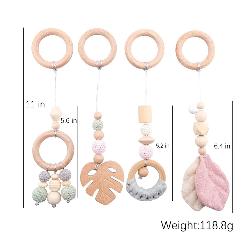 Baby Toys Wooden Play Gym Toys Nordic Baby Room Decor Wood Nursery Sensory Toy Gift Infant Room Clothes Rack Accessories Rattles Good Vibrations