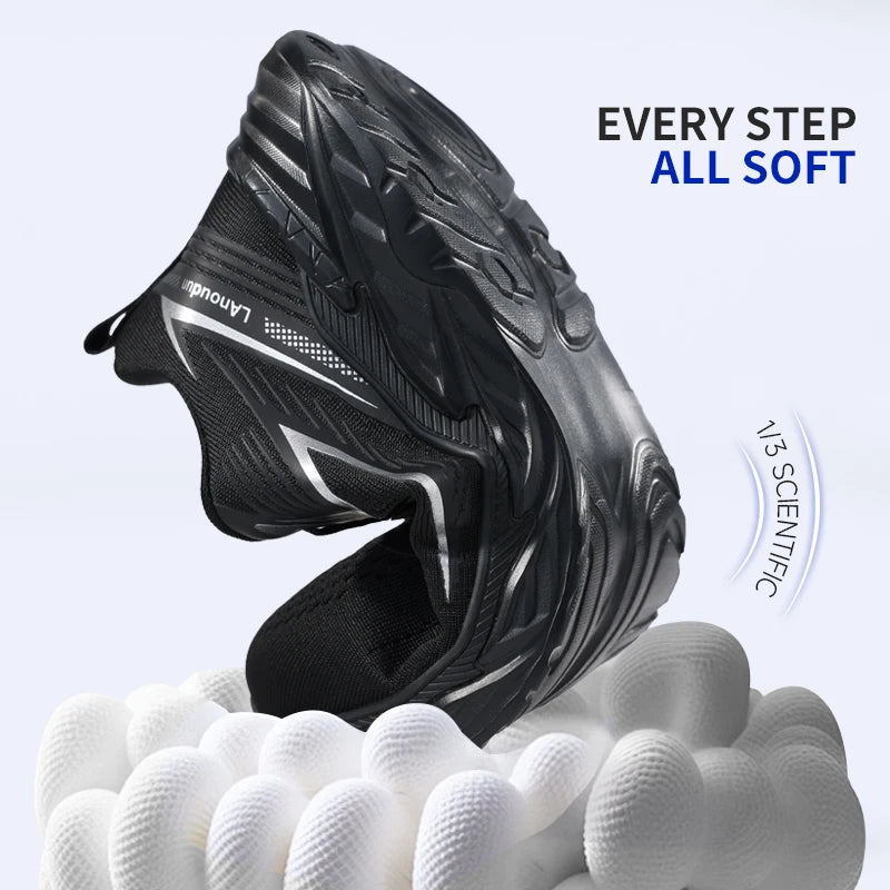Lanoudun Assembly Line Safety Shoes For Men Black Steel Toe Puncture Resistant EN Standard Cap Microfiber Good Vibrations