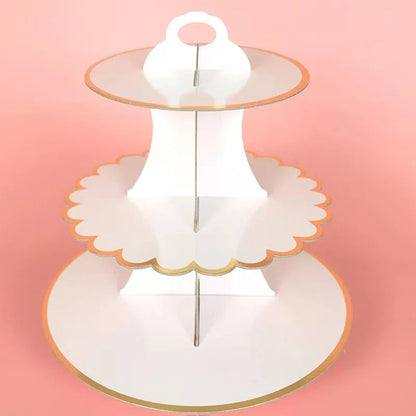 3-Tier Cardboard Cupcake Cake Stand Cupcake Holder for Birthday Party Wedding Baby Shower Christmas Parties Display Dessert Good Vibrations