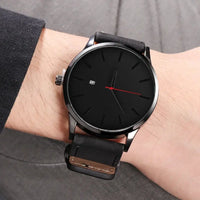 Men's Watches Fashion Leather Quartz Watch Men Casual Sports Male erkek kol saati Wristwatch Montre Hombre Relogio Masculino Good Vibrations