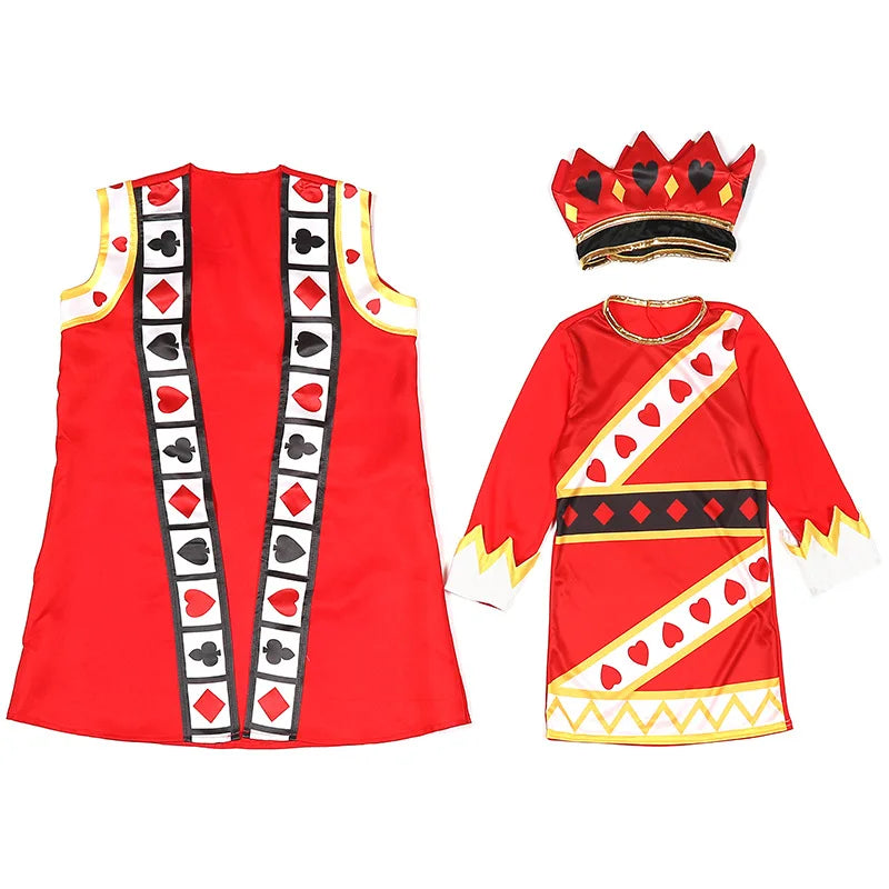 Children's Fairy Tale Role-play Show Halloween Costume Poker Red King Set Good Vibrations