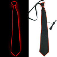 Flashing Neon Light LED Tie Halloween Christmas Dance Supplies Wedding Performance Decoration Luminous EL Wire Necktie Good Vibrations