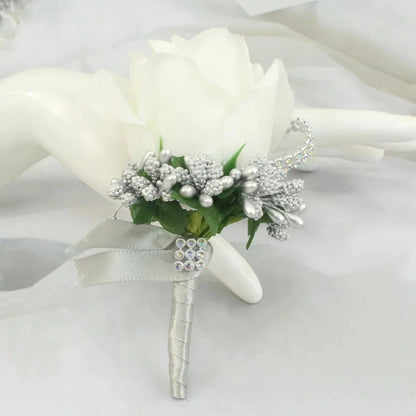Meldel Wedding Corsages and Boutonnieres Artificial Roses Silk Groom Boutonniere Flower Groomsman Buttonhole Mariage Accessories Good Vibrations