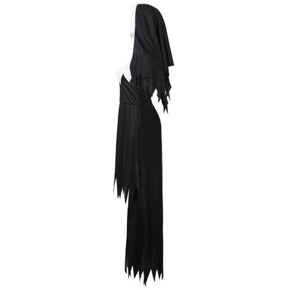 Halloween Nun Cosplay Costume Women Black Vampire Fantasy Dress Terror Sister Party Disguise Female Fancy For Adults Good Vibrations