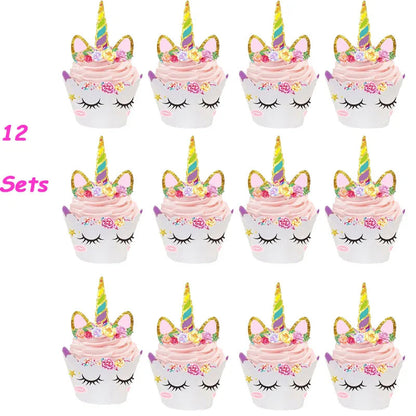 Unicorn Decoration Birthday Party Decor Kids Unicorn Disposable Tableware set Unicornio Baby Shower Girl Birthday Party Supplies Good Vibrations