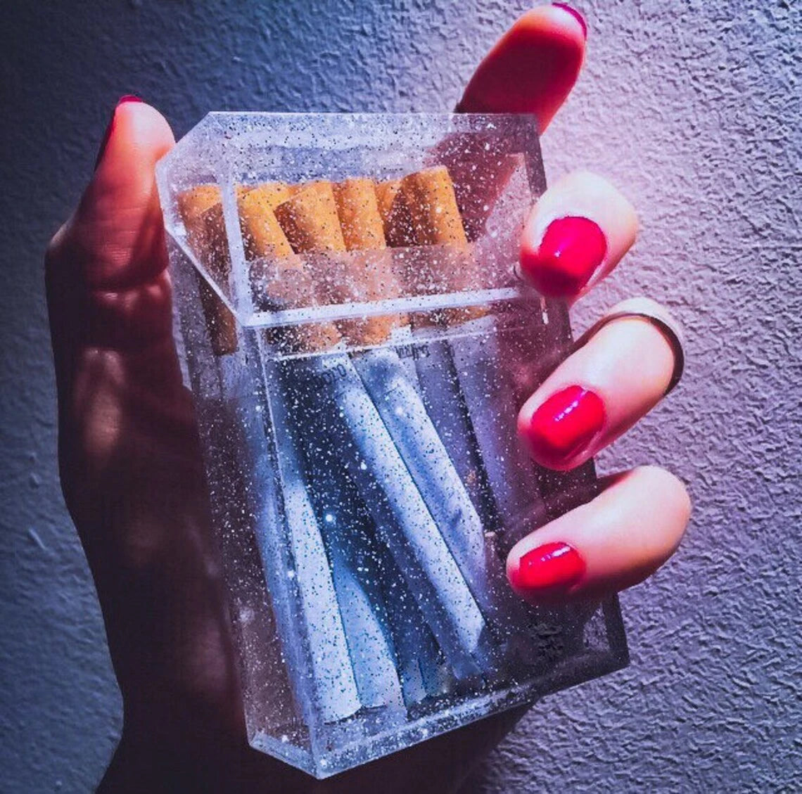 Glitter Cigarette Box Case for 20 pcs King Size 84mm Cigarette Smoking Accessory Good Vibrations Adult Super Store