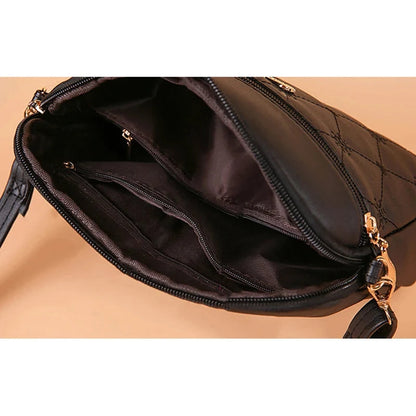 New Arrival Simple Shoulder Bags for Women Embroidery Heart Crossbody Purse Female Leather Black Handbag Small Messenger Bag Good Vibrations