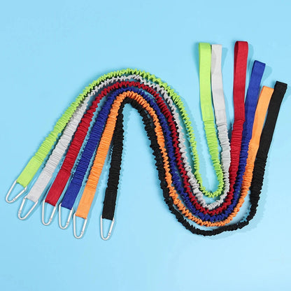 Paddle Leash Kayak Rod Lanyard Surfboard Ankle Leash Safety Carabiner Elastic Adjustable Paddle Board Rope Fishing Rod Holder Good Vibrations