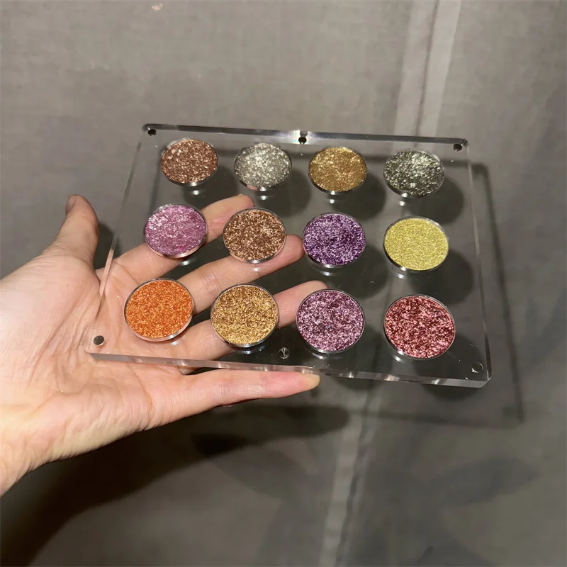 clear Plastic Acrylic Magnetic Private Label Cosmetics Makeup Magnetic Empty Single 4 /9/12 /15 /20/24 Color Eye Shadow Palette Good Vibrations
