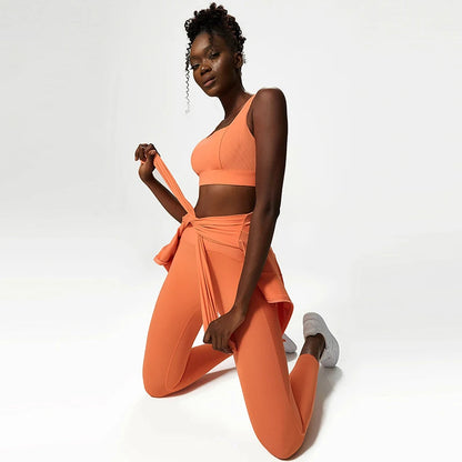 Athletic Exercise Sport Women Set Stretchy Plus Size Workout Sets Anti-static 3 Piece Women Fitness Suits Good Vibrations