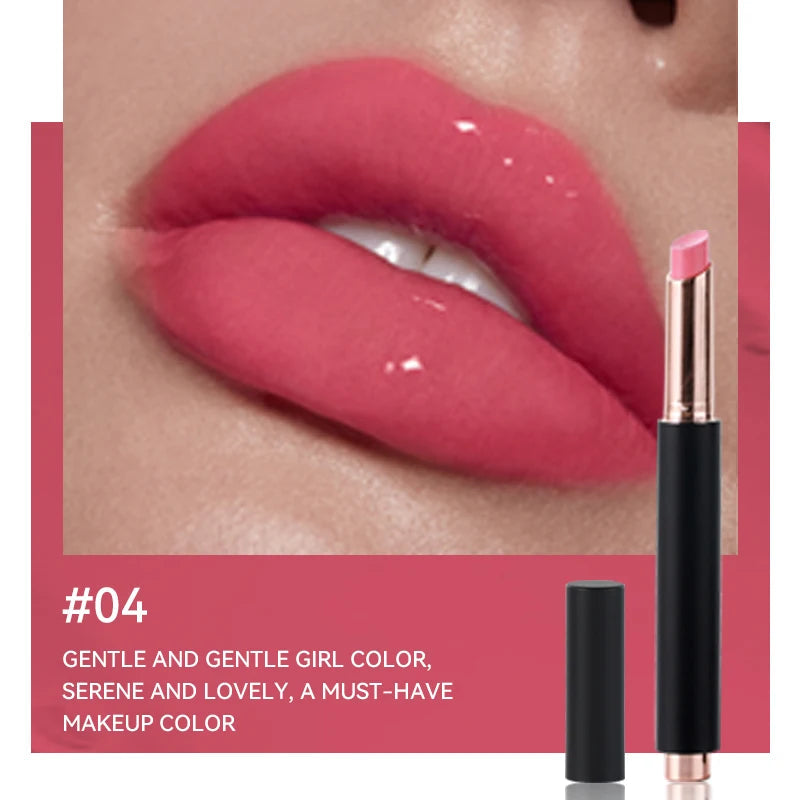 Custom Private Label Press Glossy Lip Stick Hydrating Moisturizing Plumping Vegan Non-drying Lipstick Nourishing Lip Stain Good Vibrations