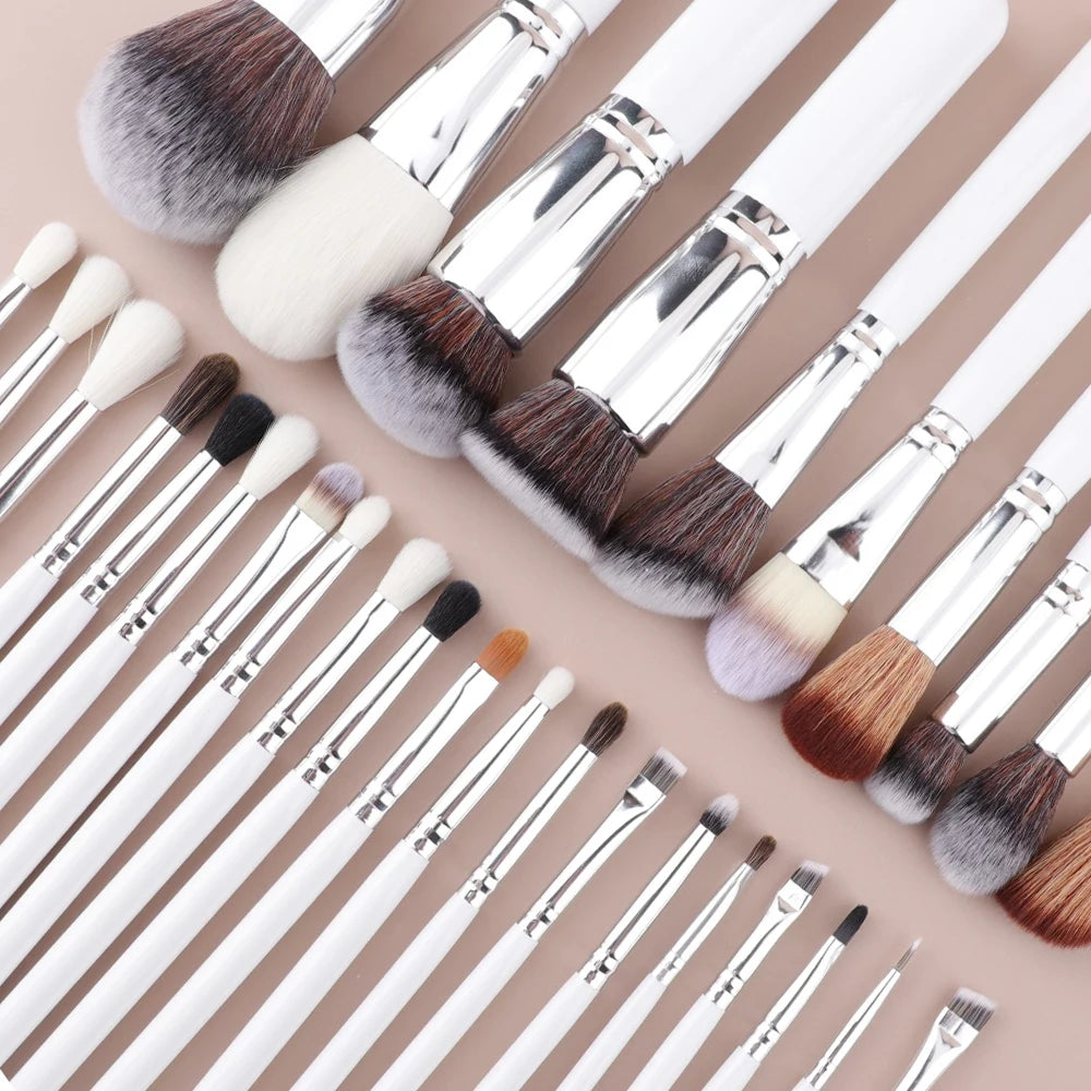HMU White Woold Handle High Quality Professional 12pcs/20pcs Makeup Blending Eye Shadow Makeup Brush Set Good Vibrations