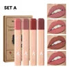 MAGIC CASA 4-Piece Matchstick Lip Gloss Gift Box Set Beauty Matte Lipstick Waterproof Non-Stick Cup Vegan Lip Glaze Good Vibrations