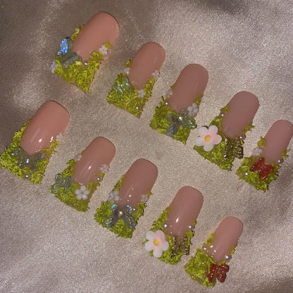 High Quality Multiply Designs 3D Handmade Customize Salon Press on Nails Acrylic Materials Set Good Vibrations
