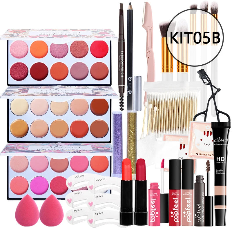 HOT 20 Styles New Fashion Eye Shadow POPFEEL Birthday Gift Makeup Gift Set ALL in ONE Full Professional Makeup Kit for Girl Good Vibrations