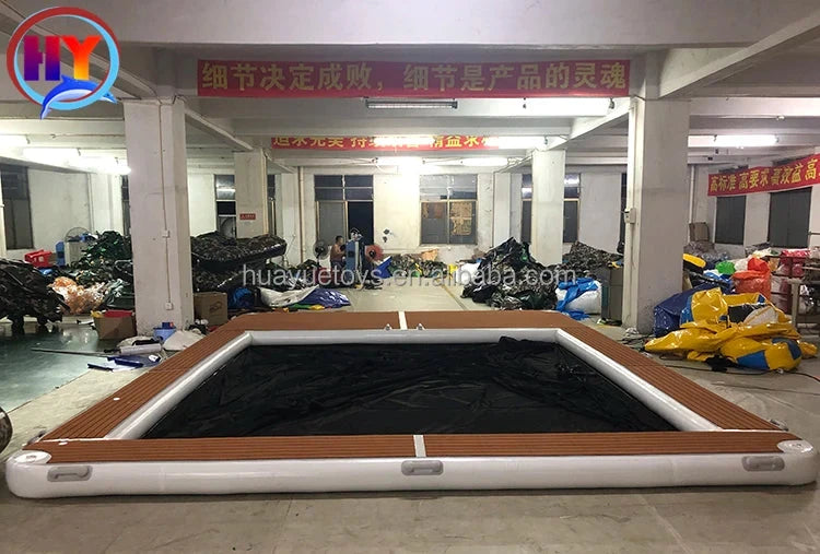 Hot Sales Portable Inflatable Floating Ocean Sea Swimming Pool With Anti Jellyfish Net/ Inflatable Yacht Pool for Sale Good Vibrations