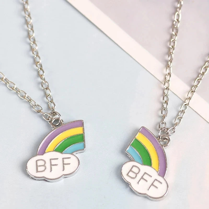 Fashion Best Friends Honey Love Couple Pendant Necklace 2 Pcs/ Set Chain Choke Broken Heart BFF Good Friendship Jewelry Gift Good Vibrations