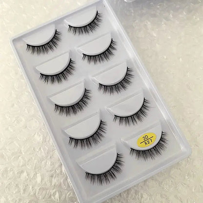 5 Pairs Multipack 3D Soft Mink Hair False Eyelashes Handmade Wispy Fluffy Long Lashes Natural Eye Makeup Tools Faux H13 E08 E01 Good Vibrations