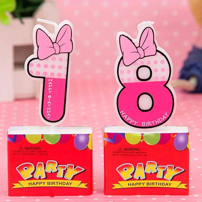 Birthday Candle Mouse Party Decorations Number Candle Cake Toppers Decorations for Home Kids's Gift Candle DIY Cake Flags Good Vibrations