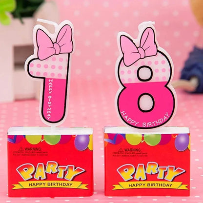 Birthday Candle Mouse Party Decorations Number Candle Cake Toppers Decorations for Home Kids's Gift Candle DIY Cake Flags Good Vibrations