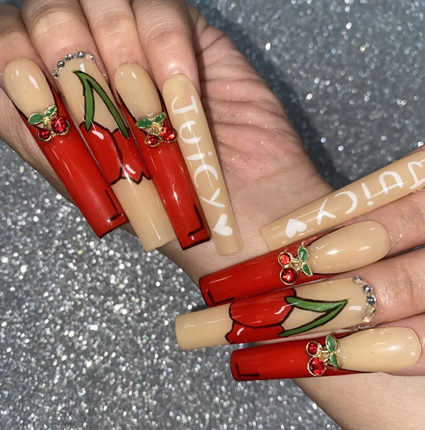 High Quality Multiply Designs 3D Handmade Customize Salon Press on Nails Acrylic Materials Set Good Vibrations