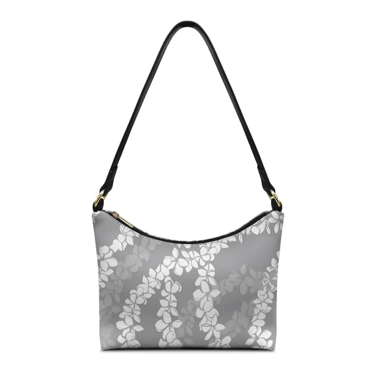 Nice Purple Flowers Birds Print Women's Single Shoulder Bag Fashionable Underarm Design Zip Portable All-Match Mother's Day Gift Good Vibrations