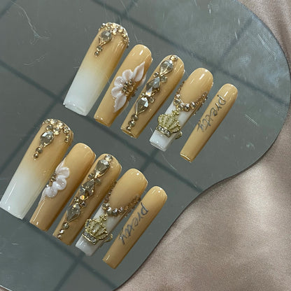 High Quality Multiply Designs 3D Handmade Customize Salon Press on Nails Acrylic Materials Set Good Vibrations