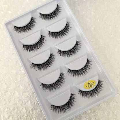 5 Pairs Multipack 3D Soft Mink Hair False Eyelashes Handmade Wispy Fluffy Long Lashes Natural Eye Makeup Tools Faux H13 E08 E01 Good Vibrations