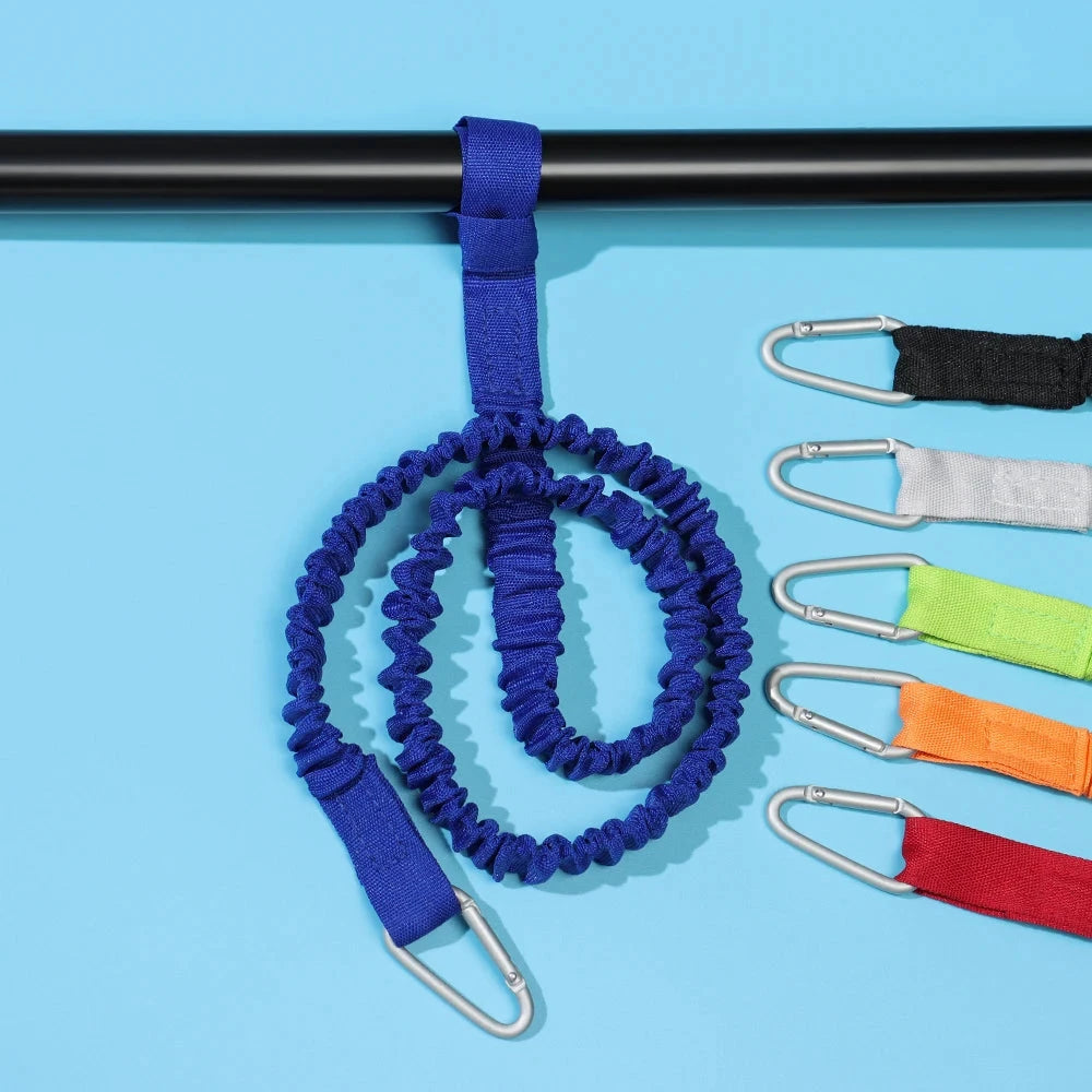 Paddle Leash Kayak Rod Lanyard Surfboard Ankle Leash Safety Carabiner Elastic Adjustable Paddle Board Rope Fishing Rod Holder Good Vibrations