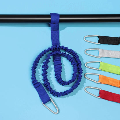 Paddle Leash Kayak Rod Lanyard Surfboard Ankle Leash Safety Carabiner Elastic Adjustable Paddle Board Rope Fishing Rod Holder Good Vibrations