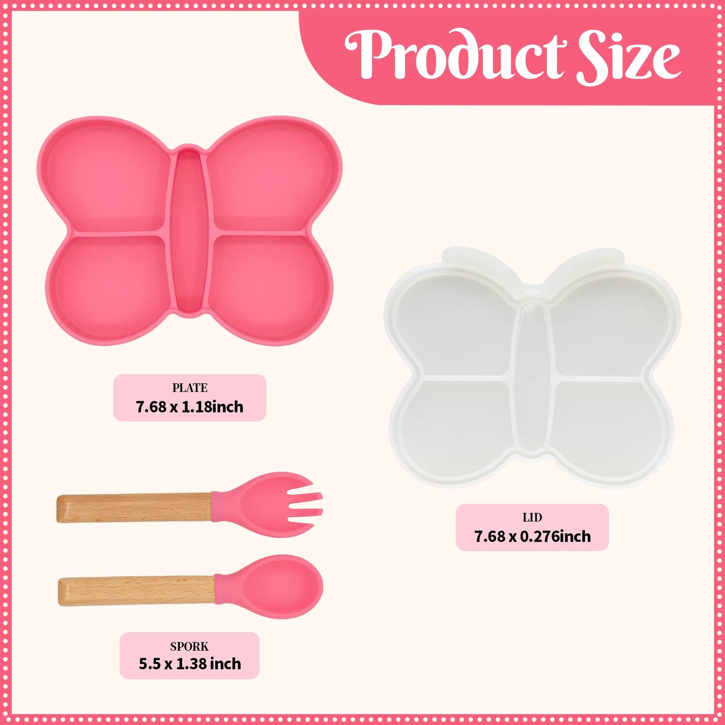 Baby Meal Plate, Baby Suction Cup Silicone Bowl, Children's Complementary Food Plate, Baby Meal Plate, Grid Plate Good Vibrations