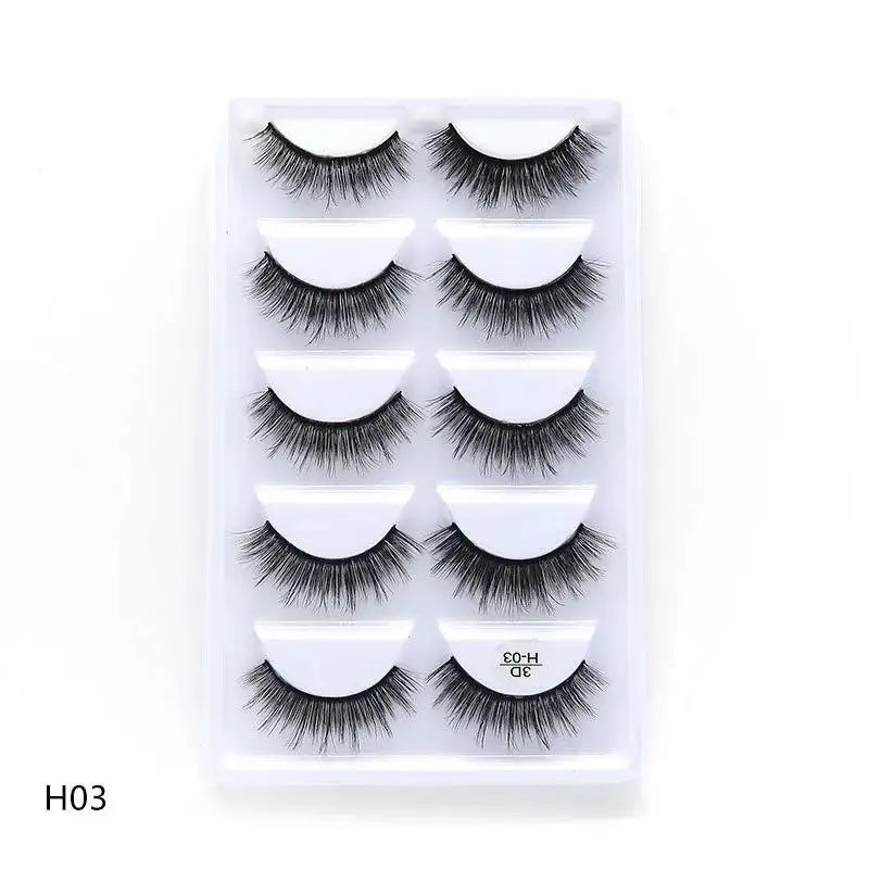 5 Pairs Multipack 3D Soft Mink Hair False Eyelashes Handmade Wispy Fluffy Long Lashes Natural Eye Makeup Tools Faux H13 E08 E01 Good Vibrations