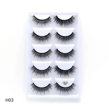 5 Pairs Multipack 3D Soft Mink Hair False Eyelashes Handmade Wispy Fluffy Long Lashes Natural Eye Makeup Tools Faux H13 E08 E01 Good Vibrations