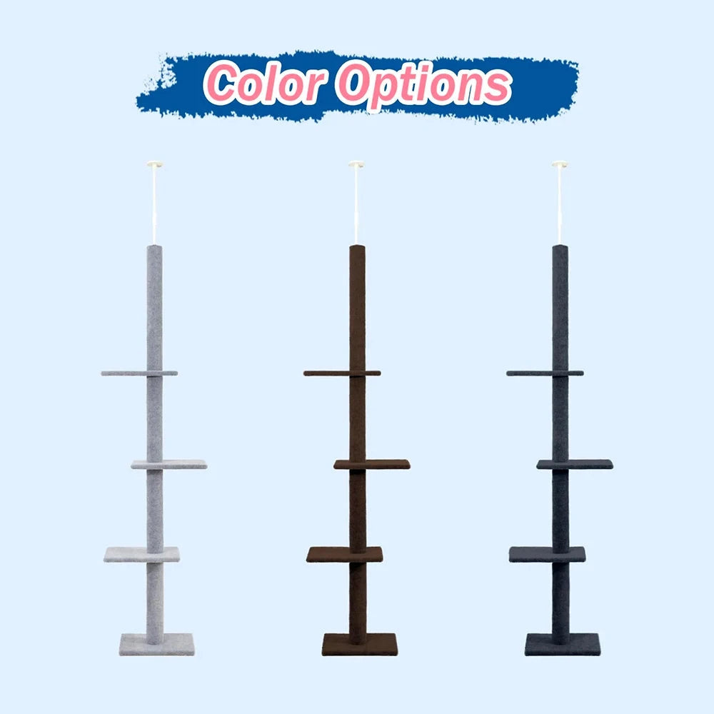 Dark Brown Tall Cat Tree Tower Handmade Classic Indoor Carpet Cat Bed with Wool and Sisal Scratching Post Pole for Kittens Good Vibrations