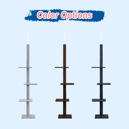 Dark Brown Tall Cat Tree Tower Handmade Classic Indoor Carpet Cat Bed with Wool and Sisal Scratching Post Pole for Kittens Good Vibrations