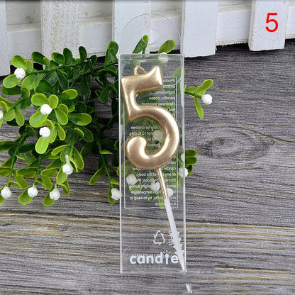 1Pcs Gold Happy Birthday Number Cake Candles 0 1 2 3 4 5 6 7 8 9 Cake Topper Kids Girls Boys Bar Baby Party Supplies Decoration Good Vibrations