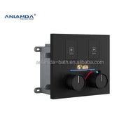 Luxury Black Brass 2 Function Button Touch Digital Shower System Bathroom Thermostatic Hot and Cold Concealed Shower Mixer Set Good Vibrations