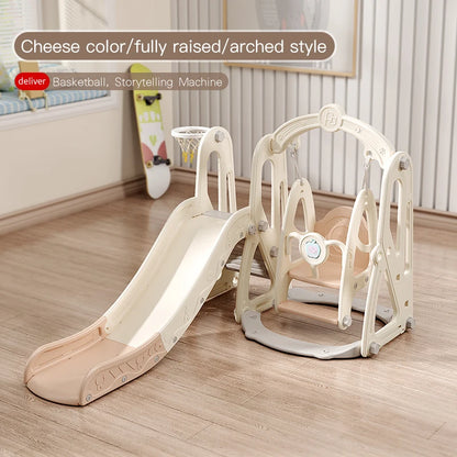 Children's Indoor Playground Equipment Plastic Swing and Slide Combination Playhouse with Ball Pit for Home or School Use Good Vibrations