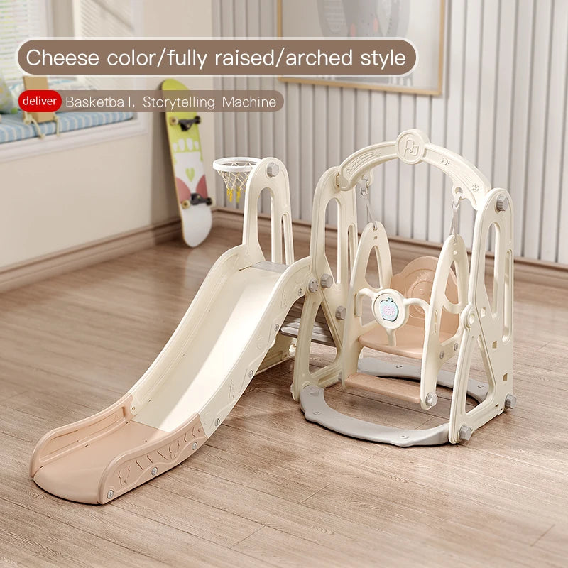 Children's Indoor Playground Equipment Plastic Swing Slide Set & Playhouse Combination for Park Usage Inflatable Type Good Vibrations