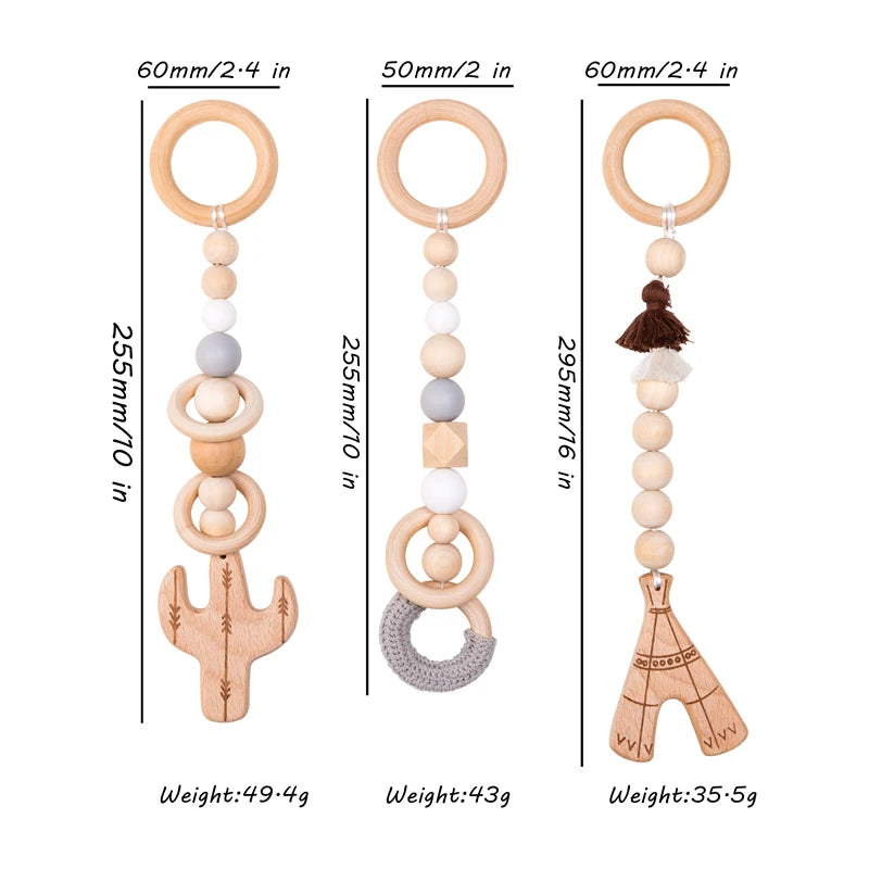 Baby Toys Wooden Play Gym Toys Nordic Baby Room Decor Wood Nursery Sensory Toy Gift Infant Room Clothes Rack Accessories Rattles Good Vibrations