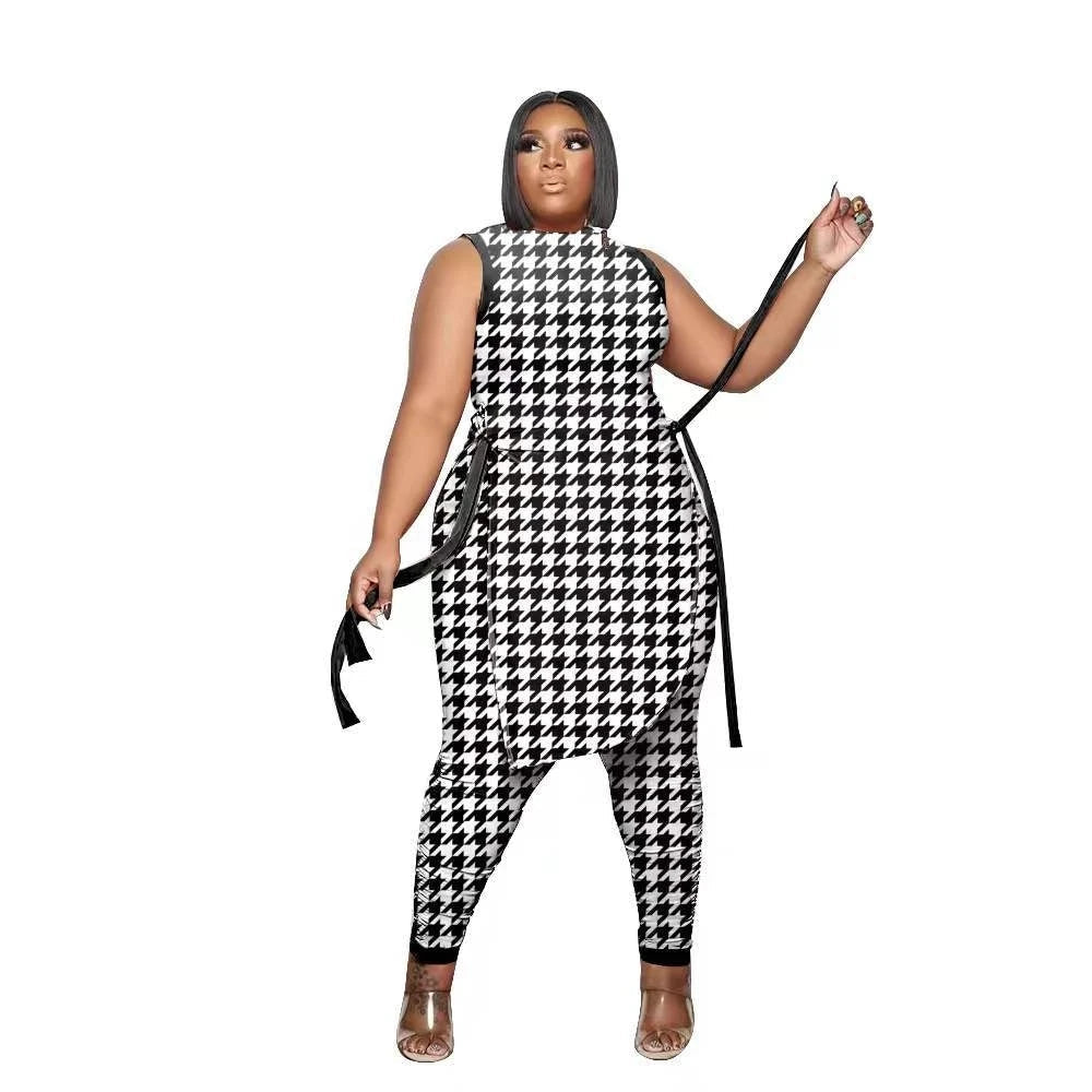 Two Piece Set African New Dashiki Fashion Sleeveless Suit Top and Pant Suits Party for Women Outfits 2022 Spring Summer Matching Good Vibrations