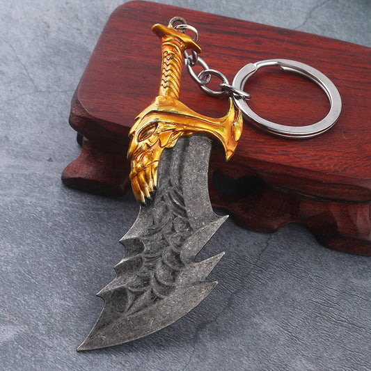 New God of War 4 Kratos Sword Keychain Pendant Keyring Jewelry Men And Women Car key chain Accessories Good Vibrations